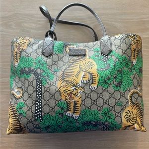 RARE Gucci Bengal Print Tote Bag